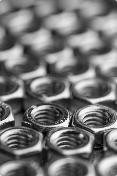 Chrome metal nuts background